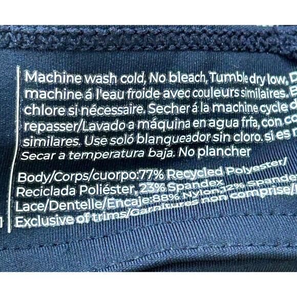 Adore Me Women Evelin Contour Black Sports Bra 1X Lace Floral Trim Racerback R2 - Picture 11 of 11